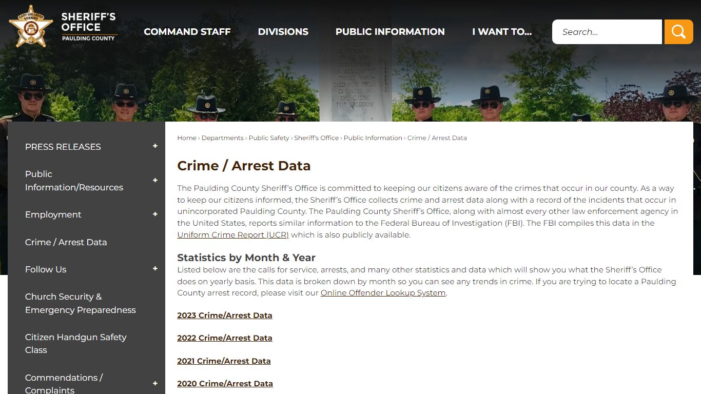 Crime / Arrest Data | Paulding County, GA