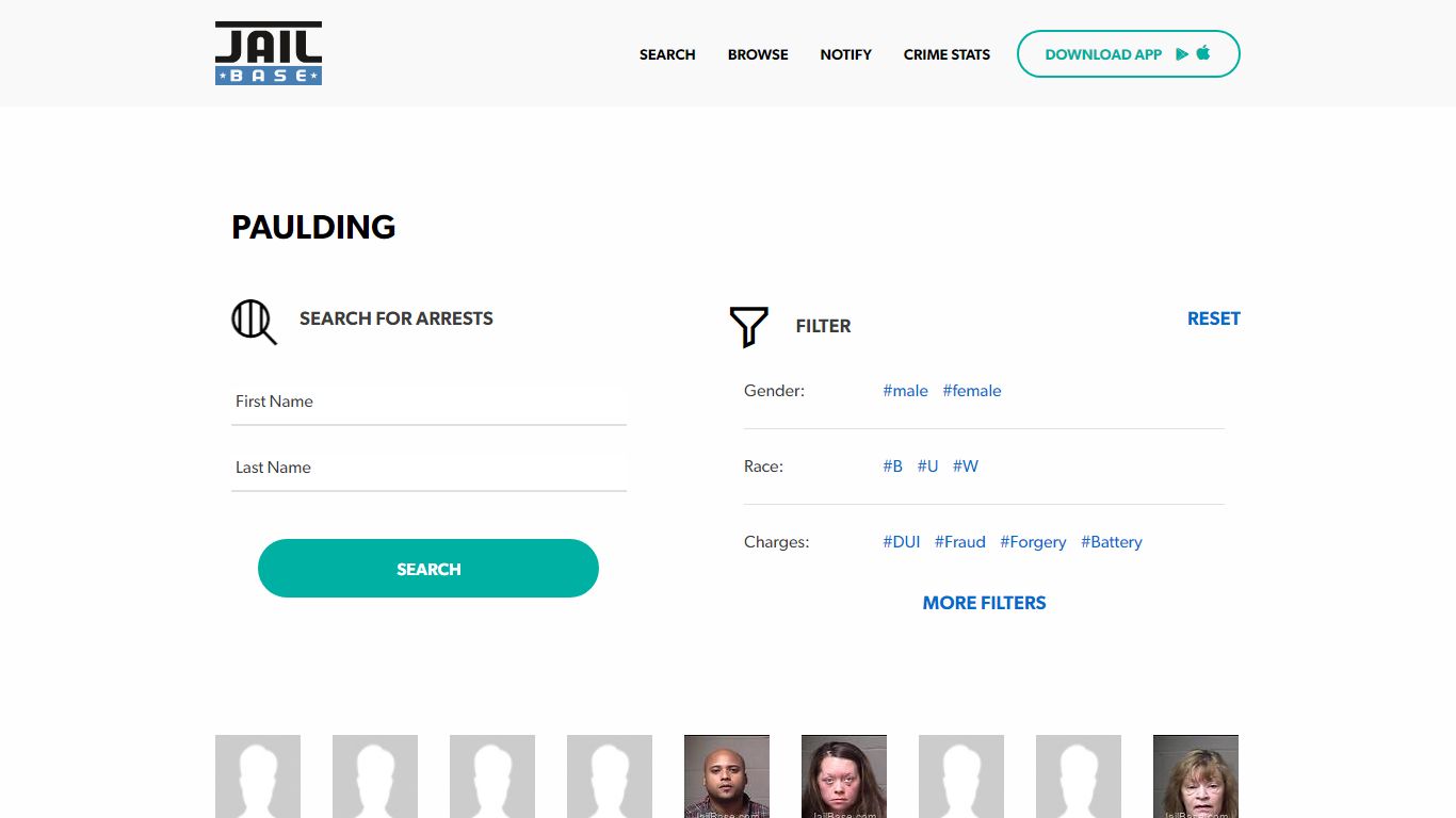 Paulding Jail Inmate Search and Mugshots | JailBase